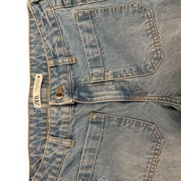 Zara Blue Straight Leg Jeans - Picture 6 of 10